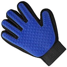 Massaging grooming glove blue