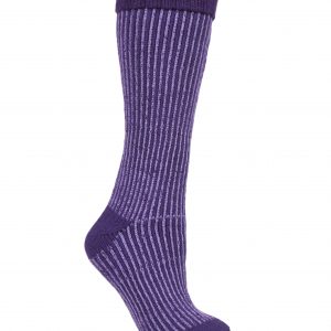 Begonia Purple Ladies HH Pin Stripe Boot Sock.