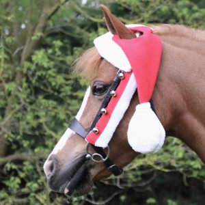 15661 15656 – Hy Equestrian – Christmas Santa Horse Hat – Christmas Santa Bridle Set – RedWhite – Lifestyle – 01