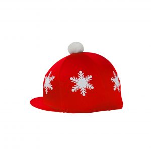 26462 – HyFASHION – Snowflake with Pom Pom Hat Cover – Christmas Red