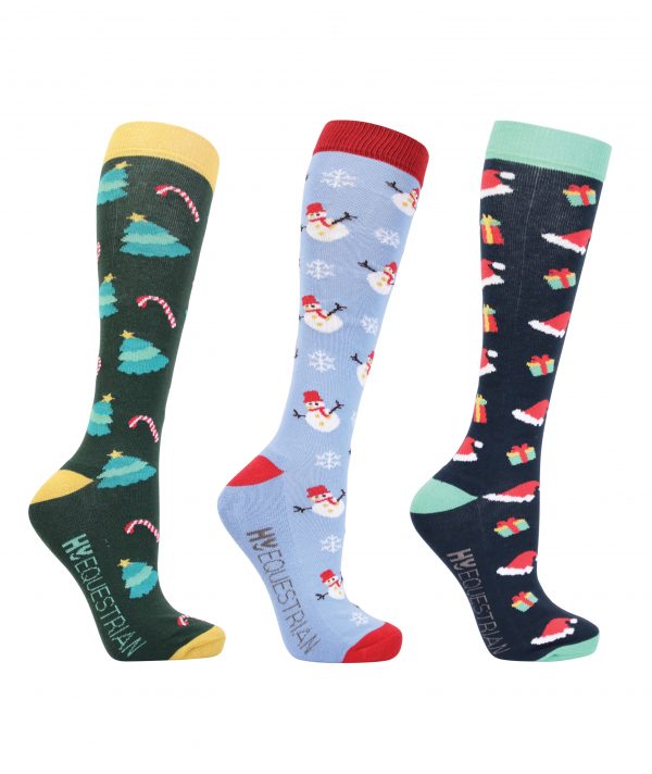 33700 – Hy Equestrian – Christmas Season Socks (Pack of 3) – Group