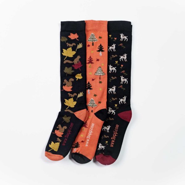toggi-womens-leafy-three-pack-socks-black-orange