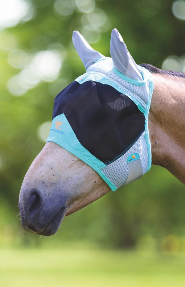 air motion fly mask with ears AQUA