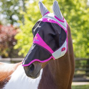 air motion fly mask with ears and nose pink